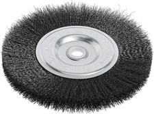 Wire Bench Wheel Brush, Fine Crimped with 1/2-In 5/8-In Arbor 1/2-5/8 wire size