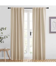 NICETOWN BEIGE Blackout Curtains 42"x30" Rod Pocket Thermal Room Darken Drapes,