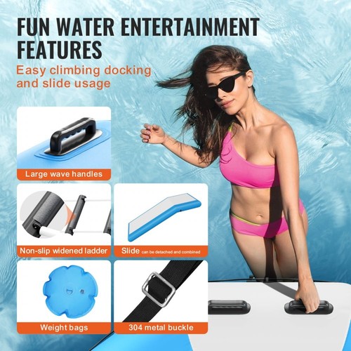 10ft Inflatable Water Bouncer Trampoline with Slide and Ladder for Pool Lake Fun - Picture 3 of 8