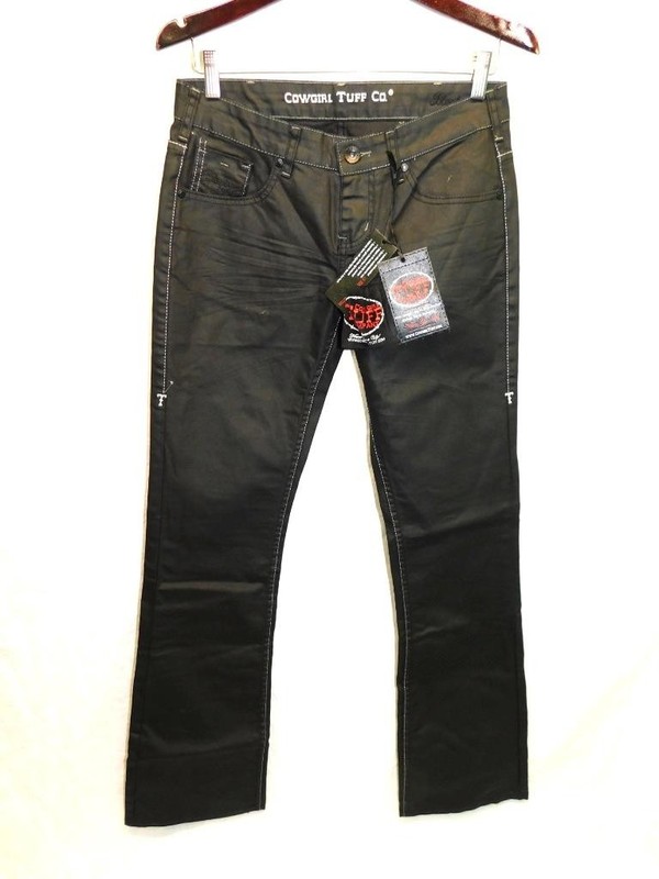 Cowgirl Tuff 28 x 35 NWT Blackout Black Western Rodeo Jeans Bootcut Long Tall