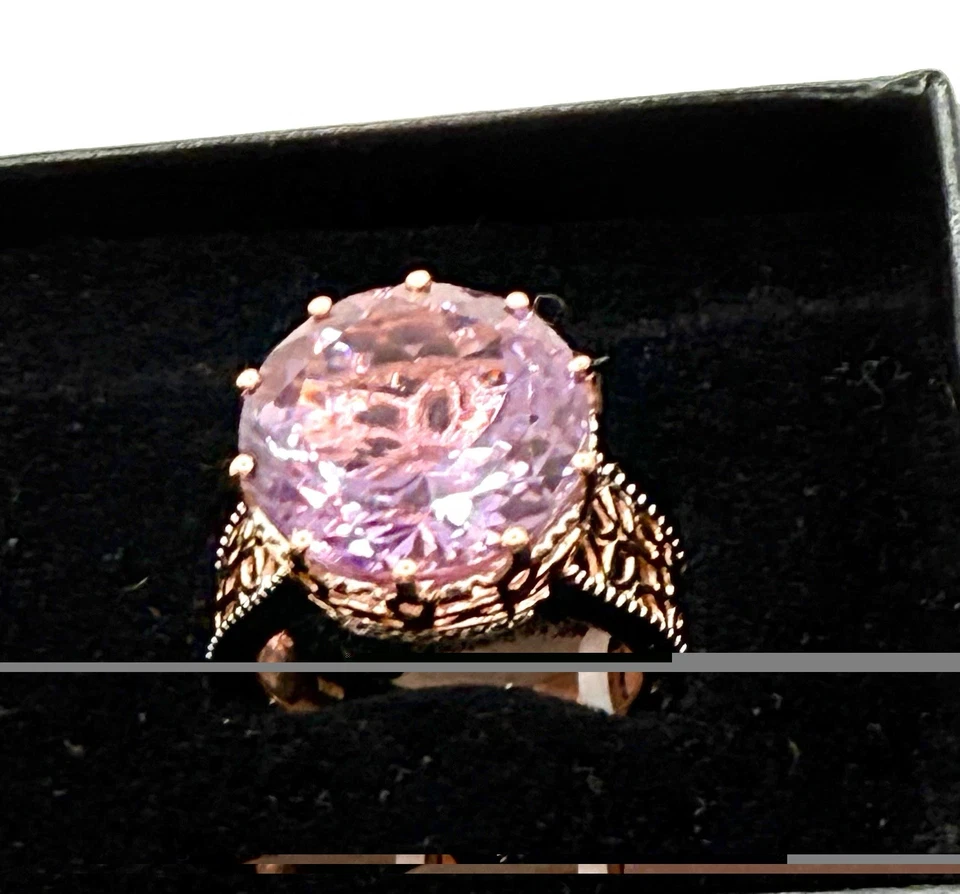 Anillo de plata de ley oro amatista talla 9 Vermeil Foto 4 de 4