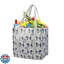 BeeGreen 1 Pack Foldable Reusable shopping Bags for Groceries - Heavy Duty La