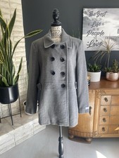 Calvin Klein Gray Double Breasted Pea Coat Mid-Length Women's Size 14