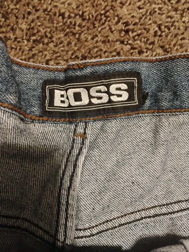 Vintage Boss Jeans Men Sz 36 Fit 36x30 Blue Baggy Y2K Skater Hip Hop Made USA - Picture 3 of 10