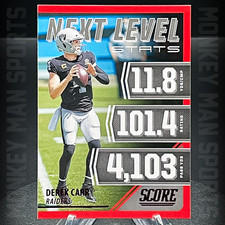 2021 Score - Derek Carr - NEXT LEVEL STATS #NL5 RED FOIL RAIDERS MINT