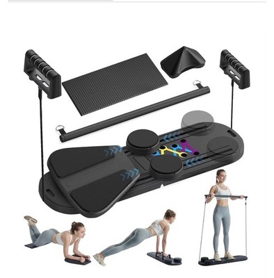 6-in-1 Pilates Reformer Board Foldable Core Trainer w/ Bands Home Gym