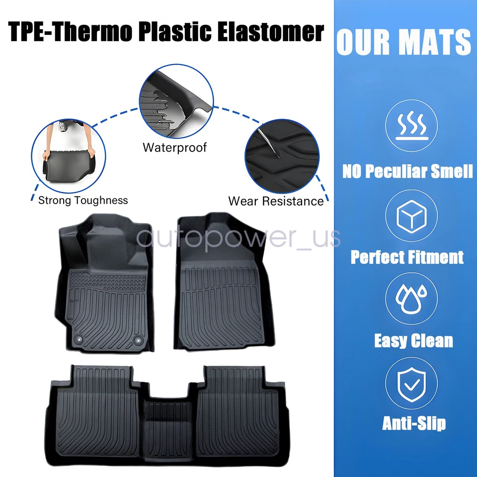 Juego de 3 alfombrillas delanteras y traseras para todo tipo de clima Toyota Camry TPE 2007-2011 Foto 3 de 4