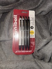 4-pack of Uni-ball Jetstream RT fine point 0.7 mm black ink pens.