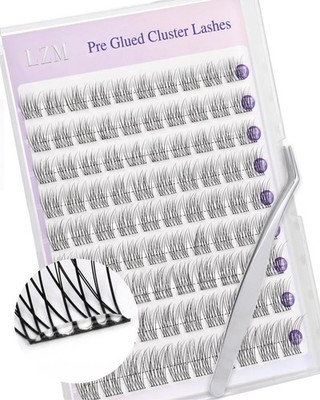 Selbstklebende Wimpern Einzeln Natürlich  C Curl 1016mm Cluster Lashes Einfac...