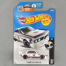 2016 Hot Wheels '73 BMW 3.0 CSL Race Car White BMW Series 5/5 First Release