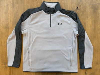 Under Armour UA Polartec Forge Micro Fleece 1/4 Zip Light Gray Pullover Men's XL