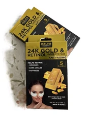 Azure Kosmetics 24K Gold & Retinol Under-Eye Pads Anti-Aging 5 Pairs