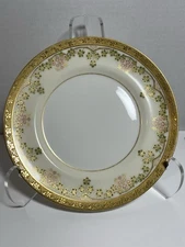 Dinner Plate M Redon PL Limoges 9.75" Art Nouveau Flowering Vine Gold