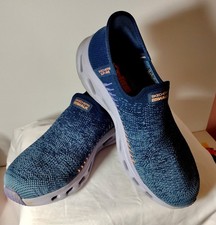 Skechers Women  s Slip-ins GO Walk Glide-Step Shoes Navy/Multi Size 8