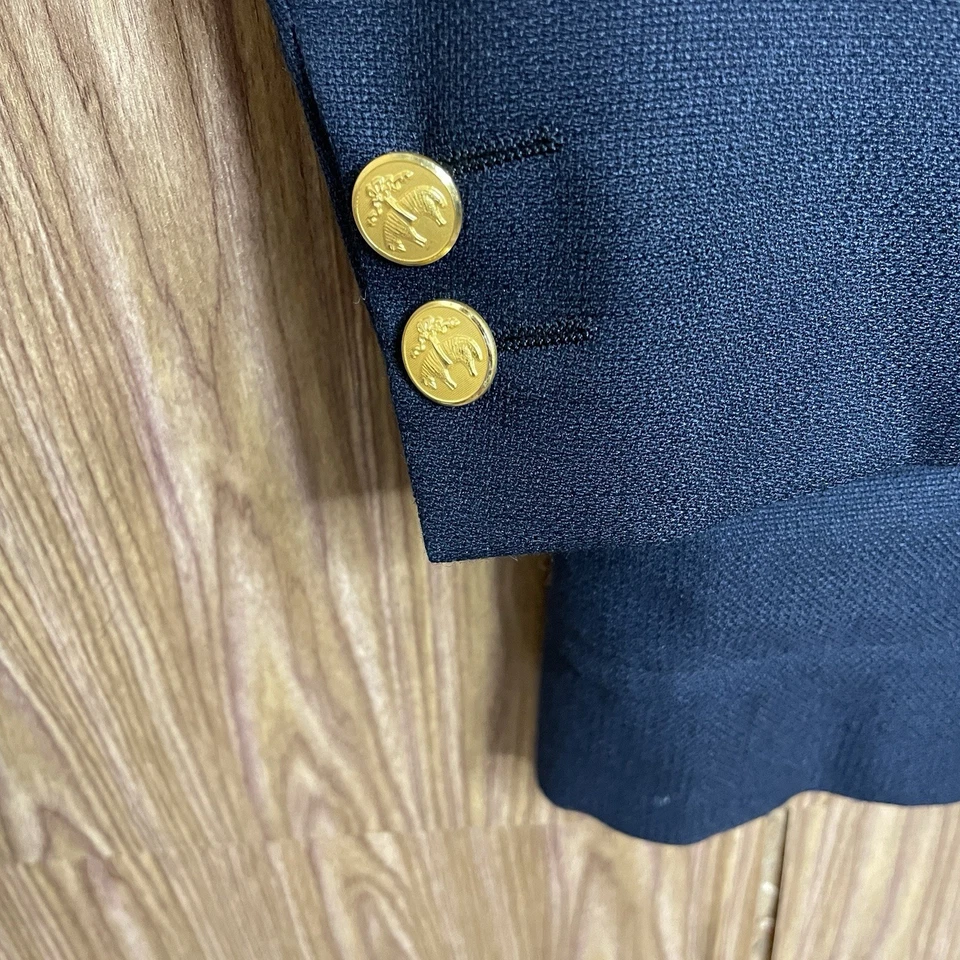 Винтажное спортивное пальто Brooks Brothers 1950-е 1960-е сделано в США мужское 38S темно-синее однотонное - Изображение 4 из 4