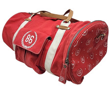 Victoria Secret Duffle Bag Canvas Leather Love Pink 86 Vintage Y2K Beach Tote