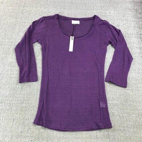 New Earnest Sewn Shirt Womens 0 Scoop Neck Long Sleeve Top Pink Casual - Picture 2 of 9