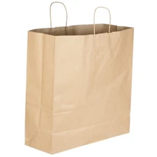 18 x 7 x 19 in. Large Brown Kraft Paper Shopping Bags with Handles