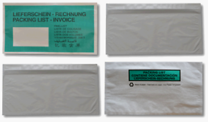 selbstklebendgrün,transparent,Balkendruck Papier Dokumententaschen DIN-LANG 