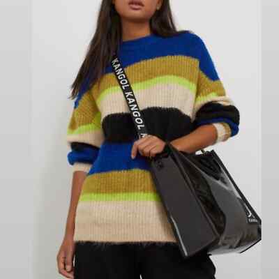 NWT Kangol X HM Overiszed Color Block Sweater Size L Large NWT Women's