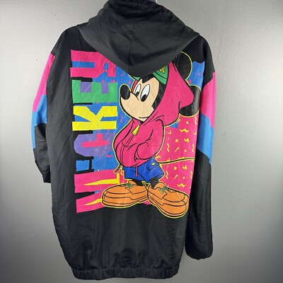 Disney Mickey Mouse Men's Vintage Black Pink Hooded