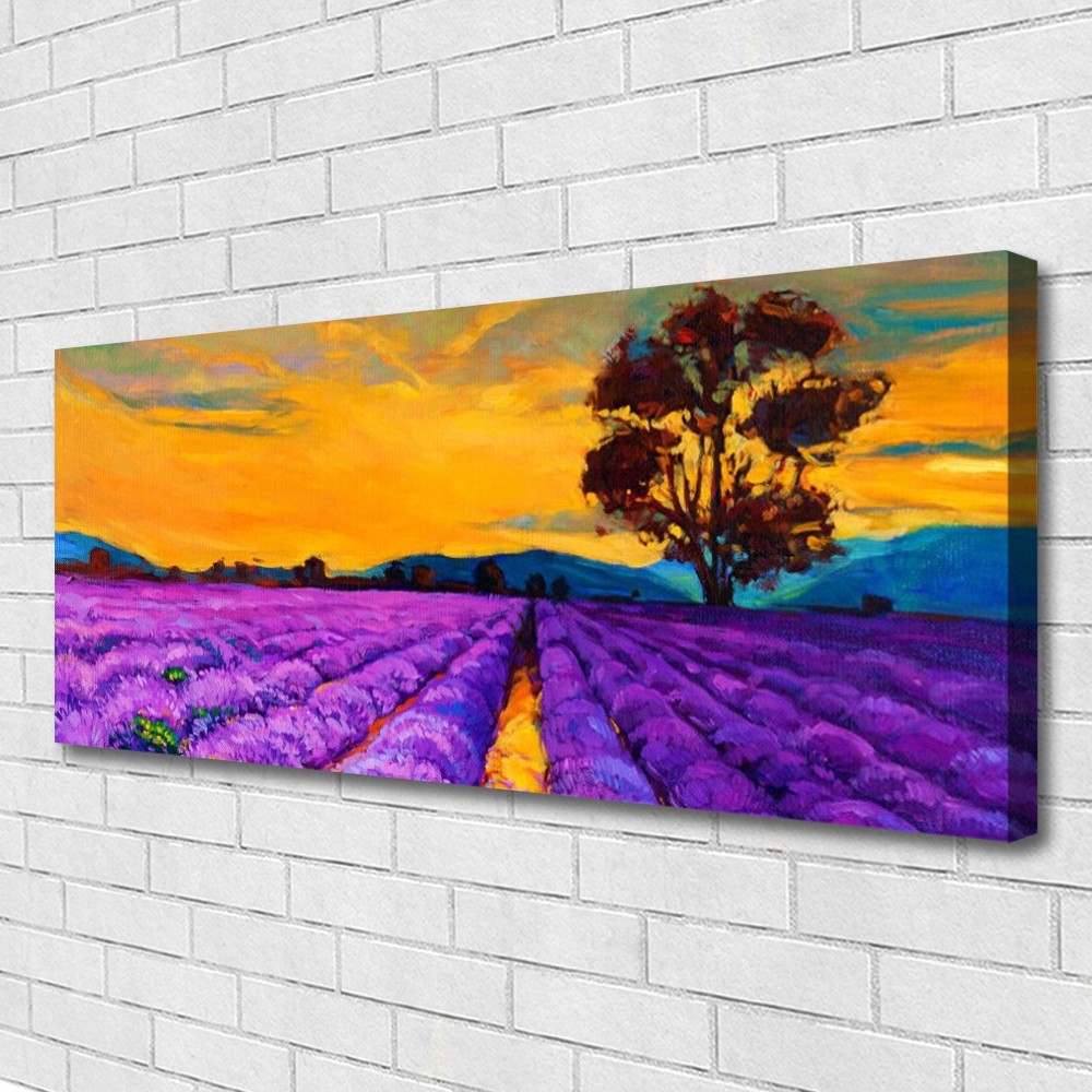 Tableau paysage de champ 125x50cm impression sur toile