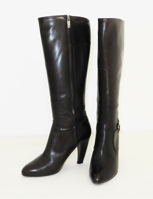 Orig  AIGNER Stiefel Ebony - Gr. 37/UK 4 - Dunkelbraun - Absatz 9,5 cm -NP 600,-