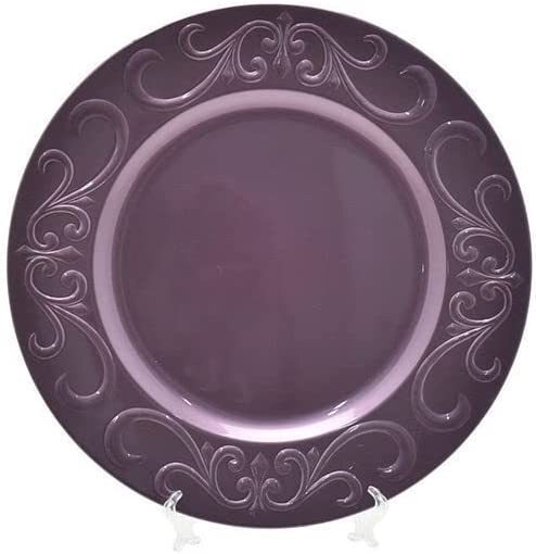 Sottopiatto decorato diam 33 cm Rosa Antico