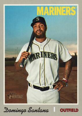 ラスト　T. Domingo's Stripe From Domingo 2019 Topps Heritage # 606 Domingo Santana Seattle Mariners | eBay