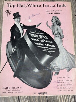Vintage 1935 Top Hat White Tie And Tails Sheet Music Irving Berlin