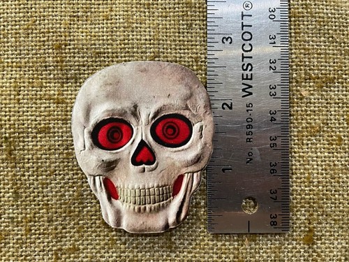 Pick Size Vintage Inspired Skull Crazy Red Eyes Halloween Cardstock Decoration - Picture 4 of 8