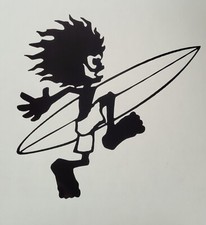 1x Salt Rock Surfer Vinyl Sticker Bumper Decal Graphic Car Camper 5.5x5in Black