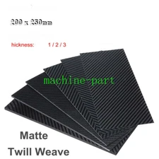 3K Thick Black Carbon Fiber Plate Panel Sheet Material Board Matte Twill