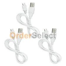 3 NEW HOT! 3FT USB A to Micro B USB Battery Charger Cable Cord (U2A1-WHT-3PK)
