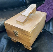 Vintage Wooden Shoe Valet Deluxe Dove-tailed Box w/Brush Kit & Polish & Brushes