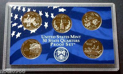 2000-S STATE QUARTER PROOF SET FIVE COINS IN SEALED HOLDER NO BOX OR C.O.A./"
