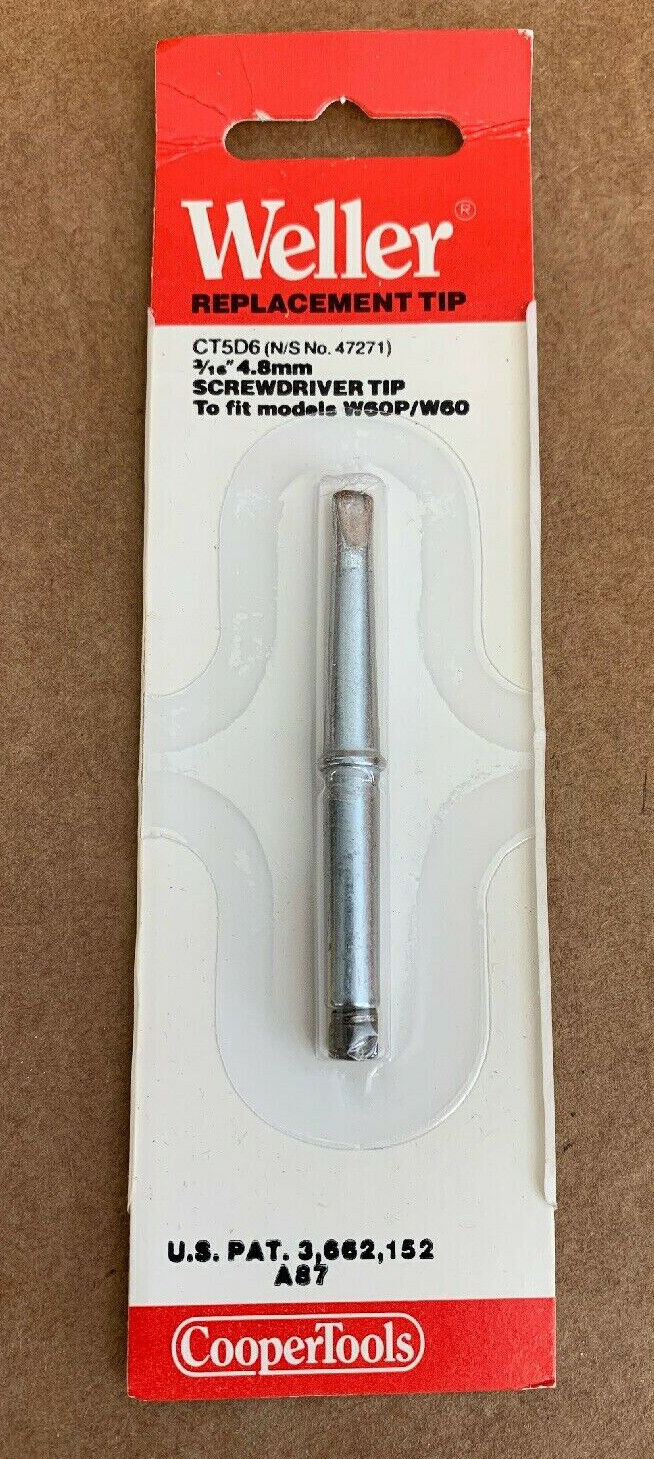 New Weller CT5C6 600° 1/8" Screwdriver Tip for W60P & W60P3 Soldering Irons 