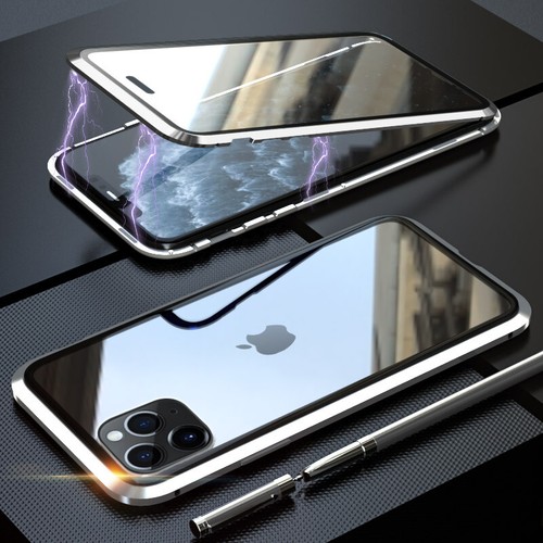 Do iPhone 16 15 14 13 12 Pro Max 11 Adsorpcja magnetyczna Metalowe etui Szklana pokrywa - Zdjęcie 4 z 18