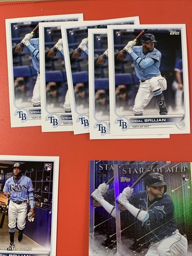 Lotto di carte Vidal Brujan 15 Rookie 2022 Tampa Bay Rays elenco qui sotto - Foto 3 di 5