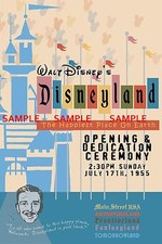 1955 Walt Disney's Disneyland Opening Day Ceremony Poster Magic Kingdom 11 x 17