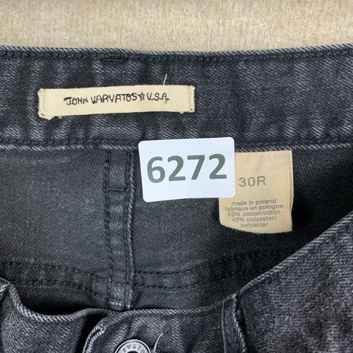 Jeans John Varvatos EE. UU. 30 *29x29 Negro Botón Recto Mosca Ajuste Auténtico - Imagen 9 de 11