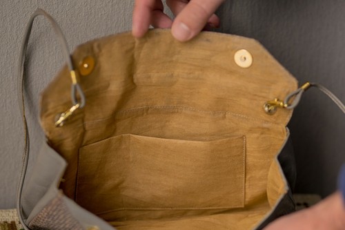 Vintage graue echte Schlangenledertasche - Bild 4 von 4