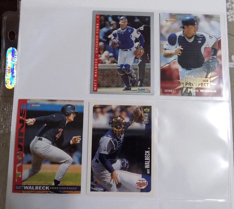 MATT WALBECK Baseball Cards includes 1994 Rookie Prospect Card Lot of 4