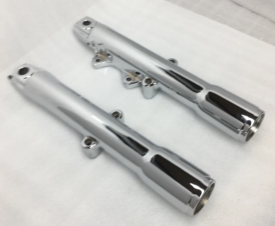 Harley 1990 -99 ХРОМИРОВАННЫЕ ползунки для ножек вилок Fat boy FLSTFHERITAGE КРЫШКИ НАПРЯМУЮ - Изображение 4 из 4