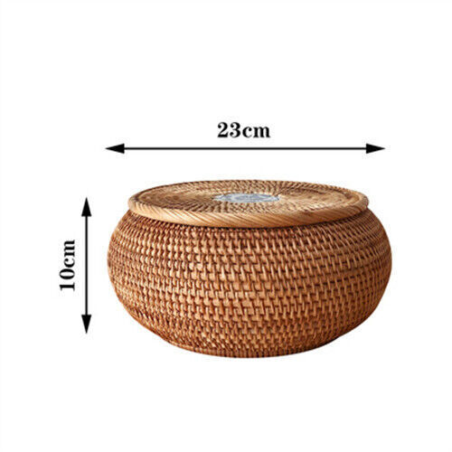 handmade bamboo storage for Pu'er tea cake rattan tea caddy canister with lid - Picture 34 of 35