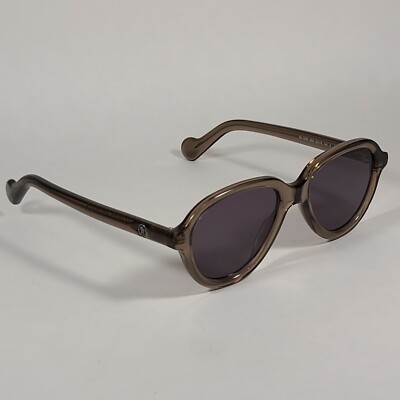 Moncler ML0043 48A Aviator Sunglasses Dark Brown Crystal Smoke  