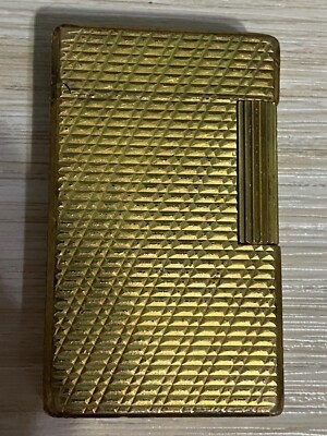 Vintage DUPONT Plaque Or Yellow Gold Cigarette Lighter Not works