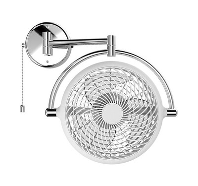 VIVI- 8 in. White Swivel Fan with Folding Arm - U-00010