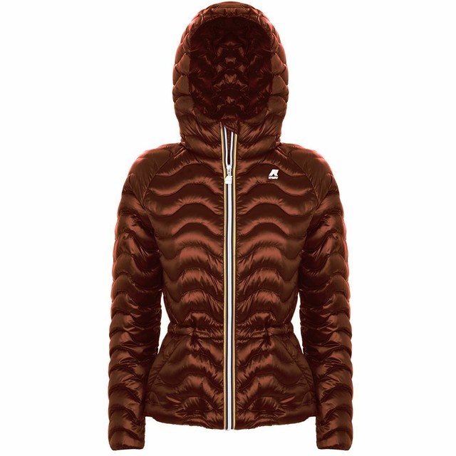 Kway down Jacket Model Camellias Light Quilt Down KWAY Gibbotto Brown