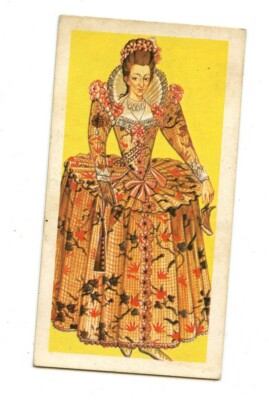 Brooke Bond Tea Card British Costume Collectable #14 Ladys Formal Dress 1634 (2)